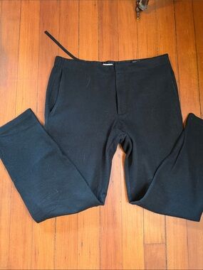 COS Black Men Large Wool Blend Relaxed Trousers